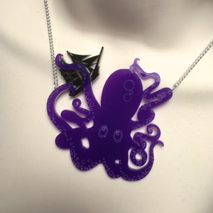 The KRAKEN ATTACKS!...laser cut acrylic large statement necklace