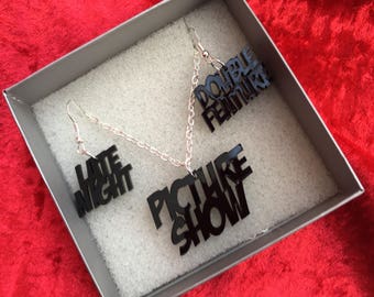 Conjunto de joyas inspirado en Rocky Horror: Late Night, Double Feature, Picture Show