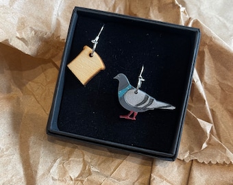 Acrylic Pigeon earrings