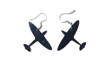 Spitfire silhouette acrylic earrings