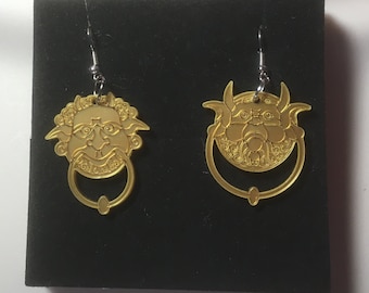 LABYRINTH inspired "left & right" knocker earrings laser cut Acrylic