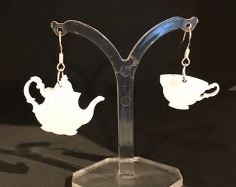 Teapot & cup acrylic earrings