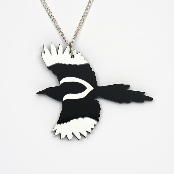 Large acrylic Magpie necklace