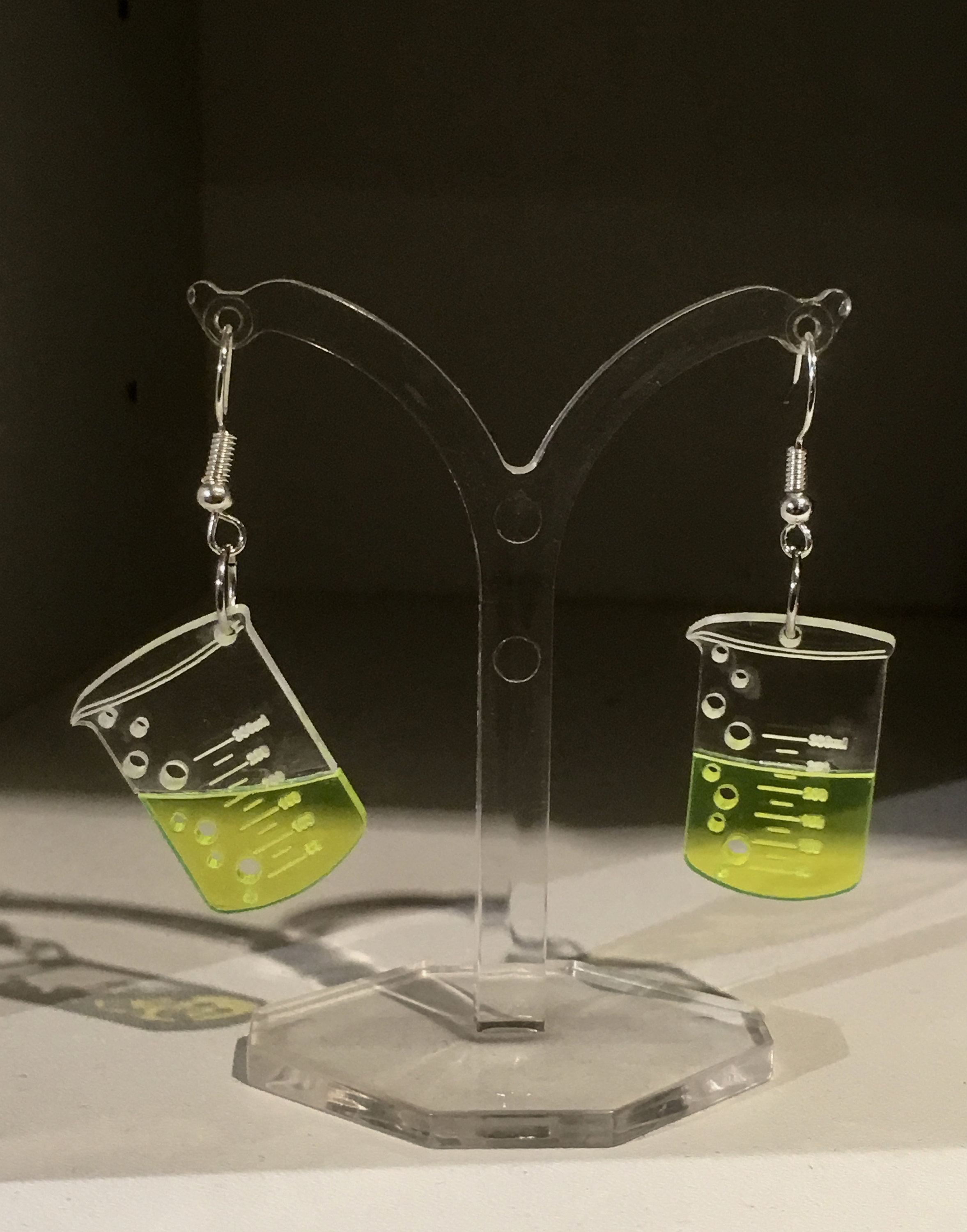 Laser cut acrylic chemistry BEAKER earrings Etsy