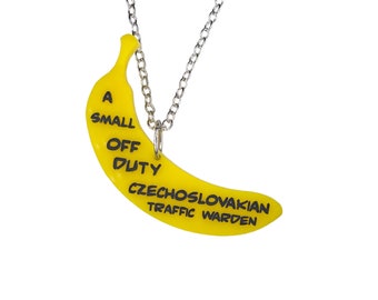 Red Dwarf inspired banana necklace or badge