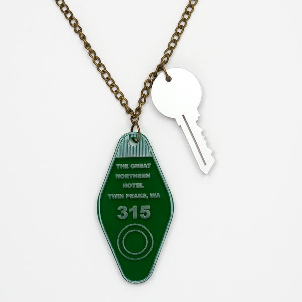 Twin Peaks inspired 'Room 315' Key & fob necklace ....The great Northern Hotel