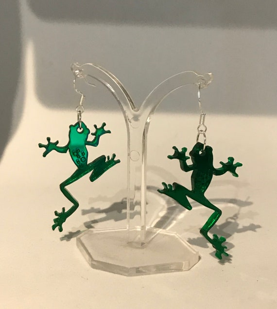 frog earrings etsy