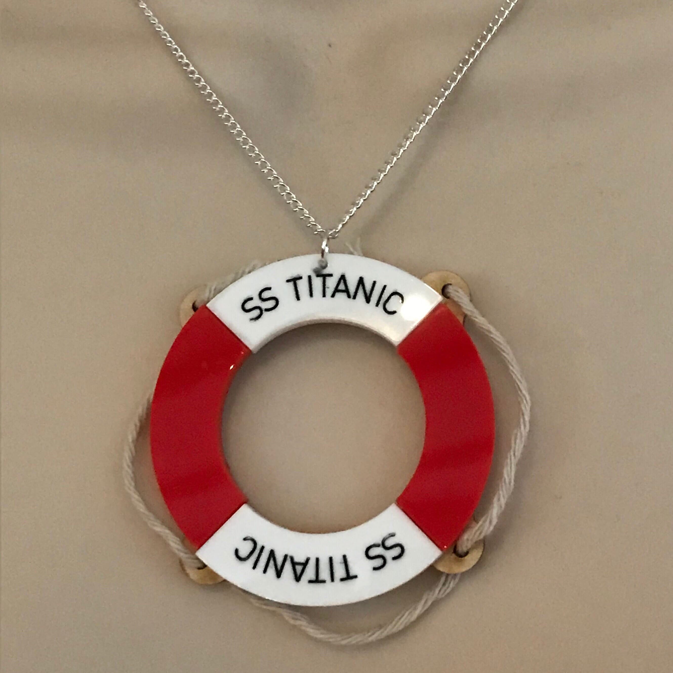 Titanic Life Preserver acrylic necklace Etsy