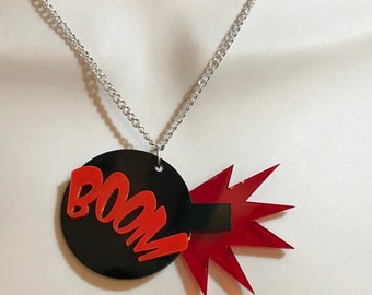 laser cut acrylic...THE BOMB!..necklace...BOOM!!!!