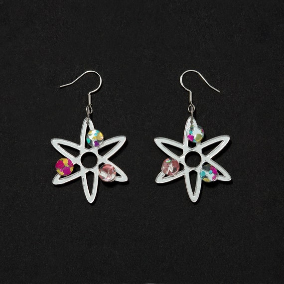 Acrylic Atom Science Earrings Etsy Canada