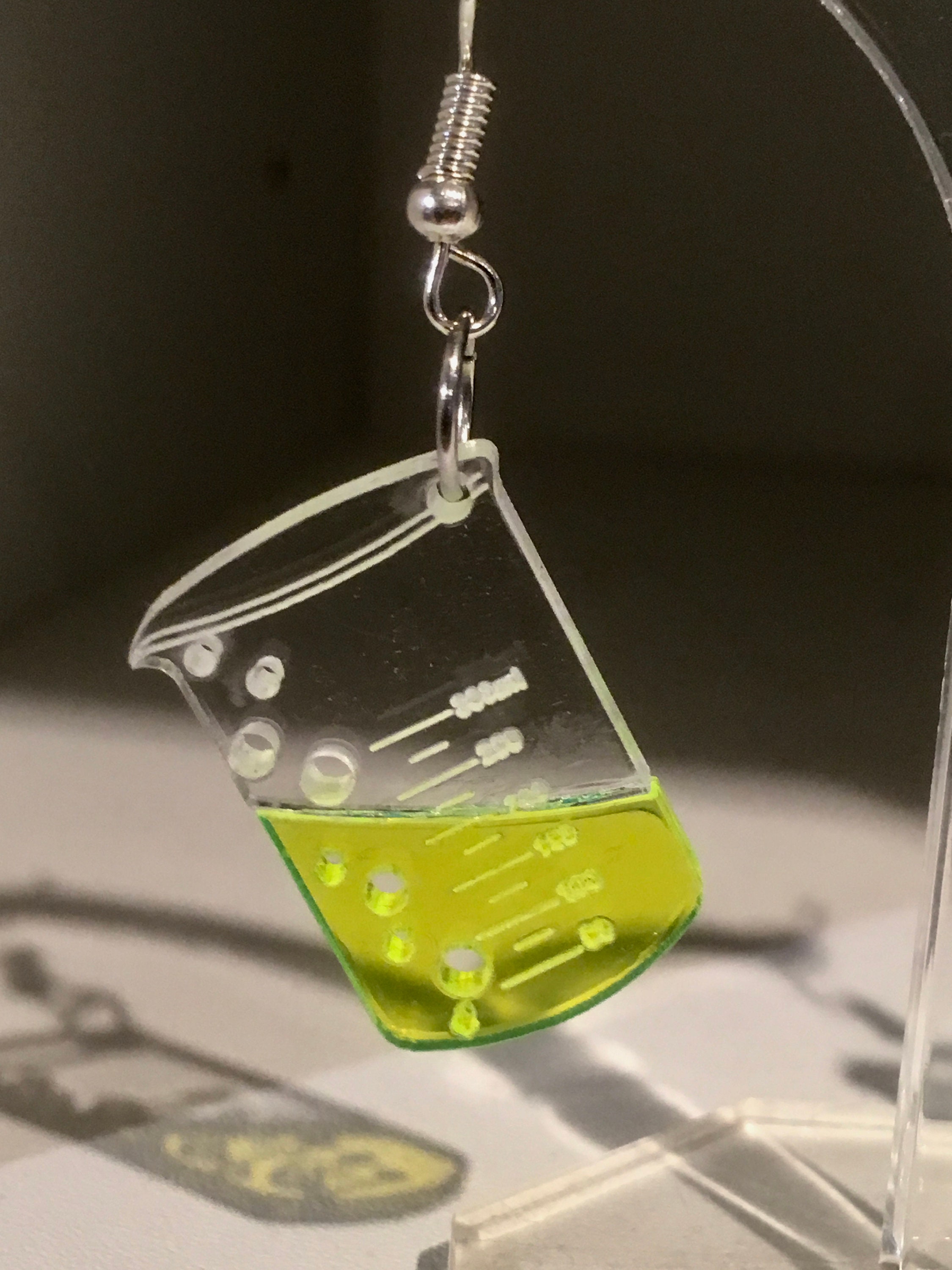 Laser Cut Acrylic Chemistry beaker Earrings Etsy