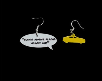 Cabin pressure inspired Yellow Car earrings