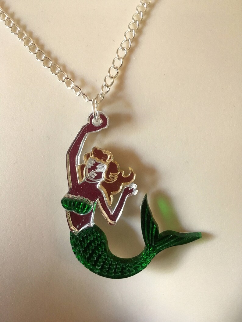 Amazing Mirror Acrylic Summer 'MERMAID' Necklace - Etsy