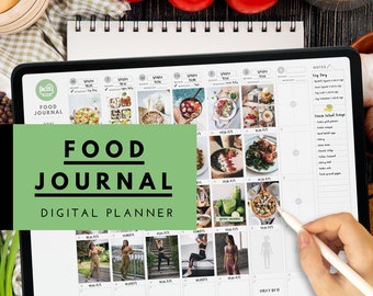 Food Journal Digital Planner, Food Journal Goodnotes Planner, Weekly Food log Noteability, Food Diary Onenote, iPad Meal Planner Template,