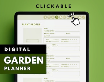 Digital Garden Planner with Hyperlinked for Goodnotes, Notability App, Veggie Garden Journal, Digital Planner