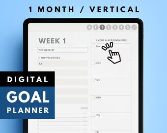 GoodNotes Digital Goal Planner with Hyperlink for iPad, Project Planner with Hyperlink for GoodNotes Digital Planner
