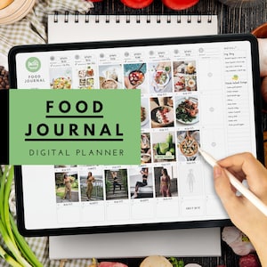Digital matdagbok, matdagbok Goodnotes-planerare, veckovis matlogg Noteability, matdagbok Onenote, mall för iPad-måltidsplanerare,