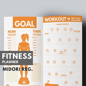 Fitness Planner Printable for Travelers Notebook, Fitness Planner Template Pages For Midori Travelers Notebook image 1
