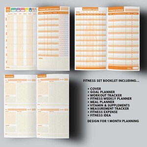 Fitness Planner Printable for Travelers Notebook, Fitness Planner Template Pages For Midori Travelers Notebook image 3