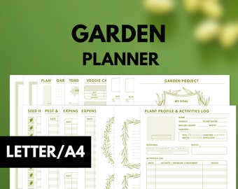Garden Planner Printable, Garden Journal Printable A4, Letter Size,  Veggie Garden Planner, Vegetable Garden Planner Digital File, PDF