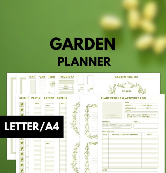 Garden Planner Printable, Garden Journal Printable A4, Letter Size,  Veggie Garden Planner, Vegetable Garden Planner Digital File, PDF