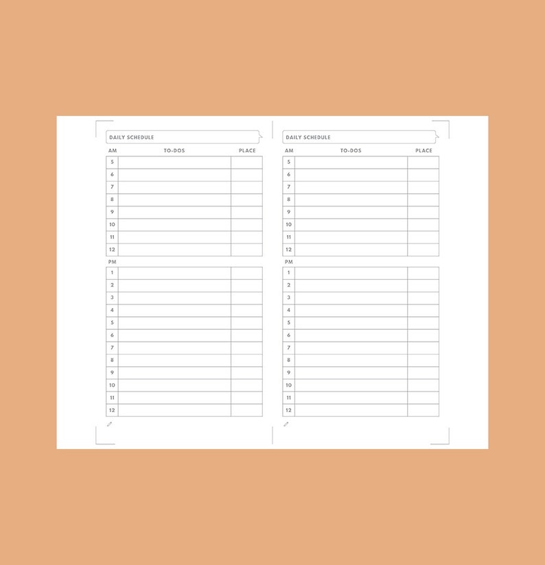 Daily Hourly Planner Printable for Midori Travelers Notebook - Etsy