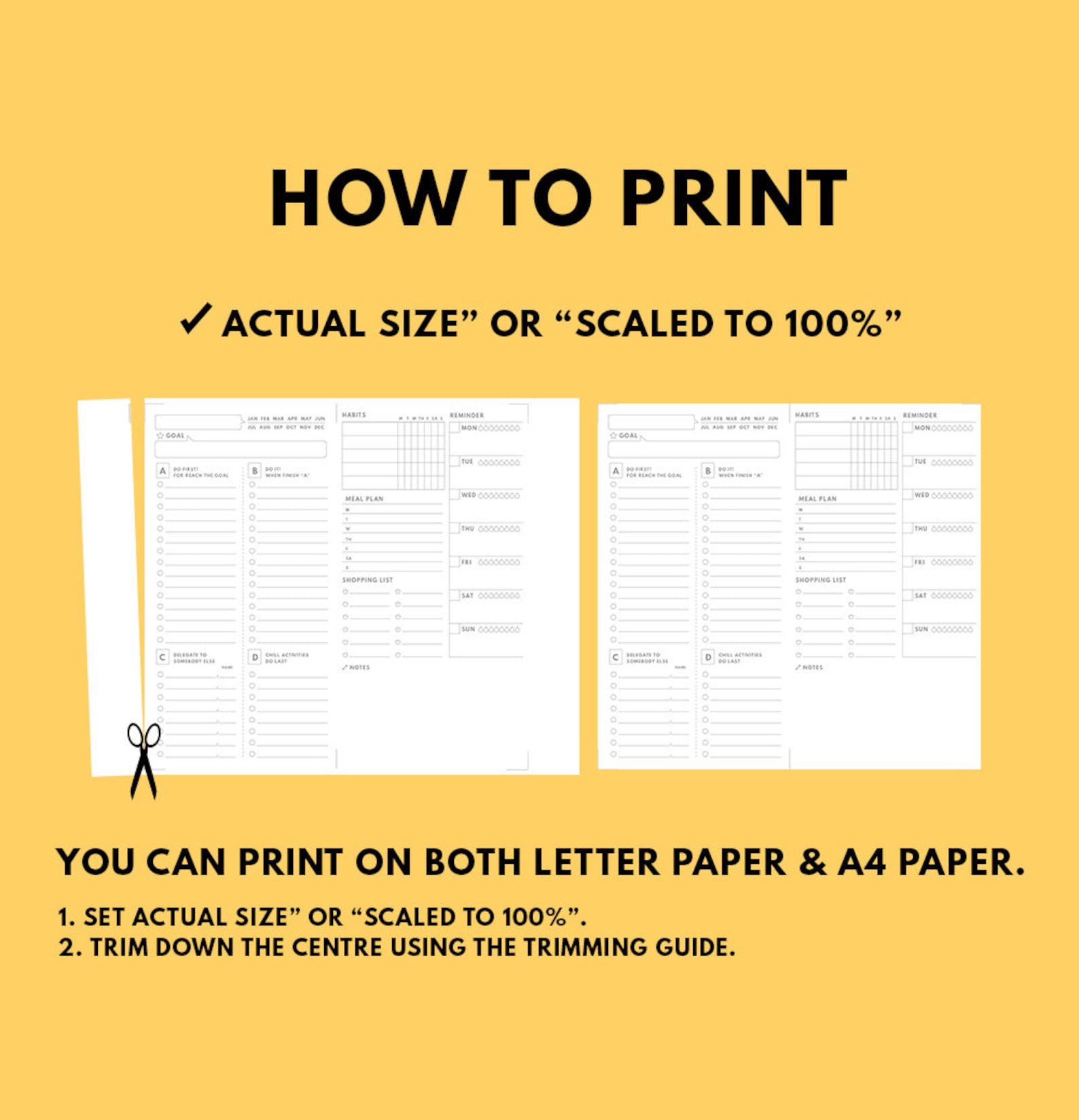 At a Glance Weekly Planner on 2 Pages for Midori - Etsy