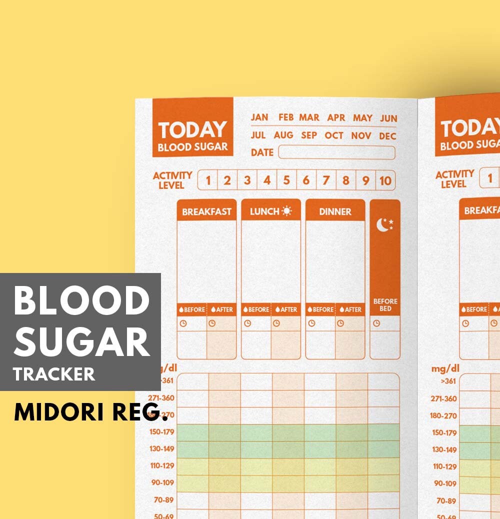 Blood Sugar Tracker TN Insert Type 1 Diabetes Planner