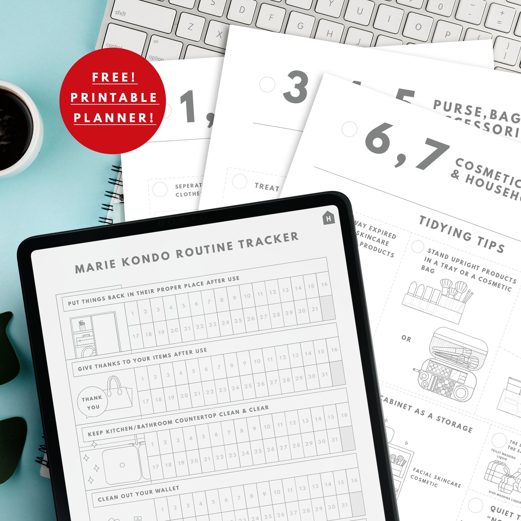 Tidying up Digital Planner Inspired by Marie Kondo, the Konmari Method ...