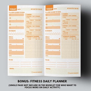 Fitness Planner Printable for Travelers Notebook, Fitness Planner Template Pages For Midori Travelers Notebook image 4