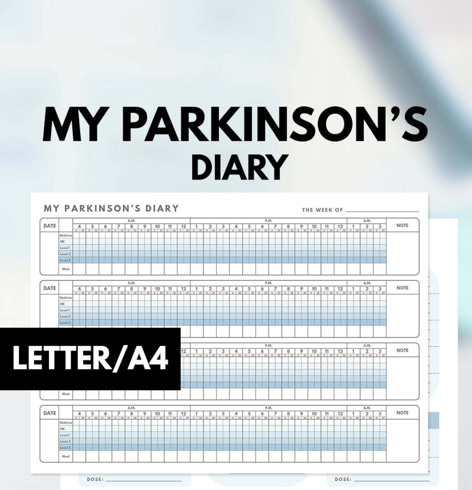 My Parkinson's Diary Planner Parkinson's planner Etsy Nederland