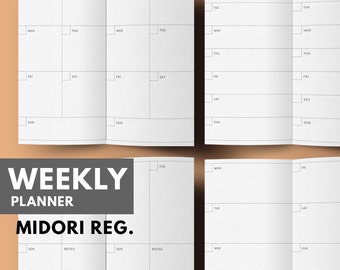 Undated Weekly Planner Insert for Travelers Notebook, Weekly Inserts Printable Standard TN
