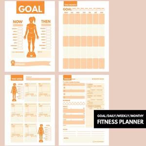 A5 Printable Fitness Planner, Half Letter Fitness Planner, Printable ...