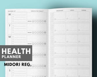 Printable Health Planner for Travelers Notebook Inserts