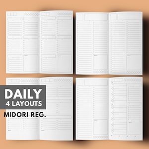 Midori Travelers Notebook Daily Planner Insert Printable, Printable Daily Page for TN insert refill