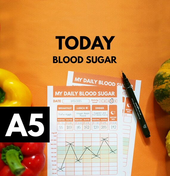 Type 1 Diabetes Log Printable for A5 Planner Inserts | Diabetes Blood Sugar Tracker | Filofax A5 Printable Insert