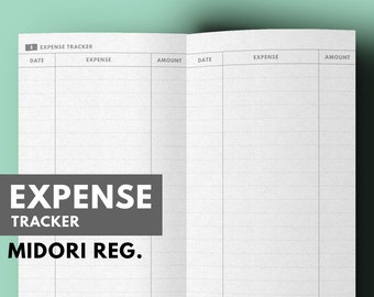 Budget Planner Printable for Travelers Notebook , TN Expense Tracker Printable, Midori Insert Finanacial Planner