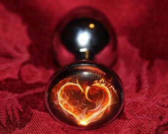 Butt Plug Heart Anal Plug BDSM Sex Toy Role Play Plug Metal Plug Small Beginner Medium Intermediate Large Advanced Anal Play (Mature)