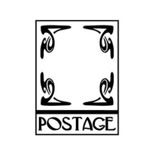 Unmounted Rubber Stamp Art Nouveau Faux Postage Frame