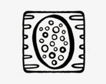 Unmounted Rubber Stamp Line Drawing with Dots