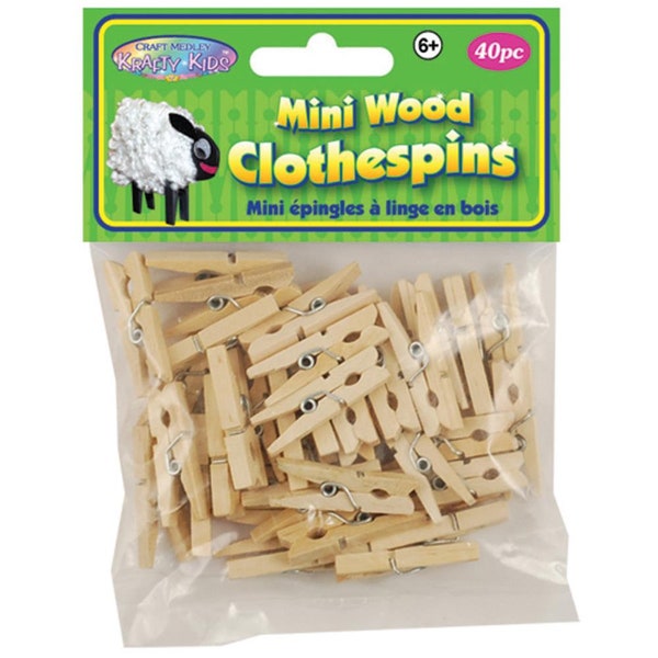 Mini Wood Clothespins