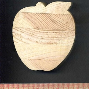 Blank wood apple 3.25 X 3.5