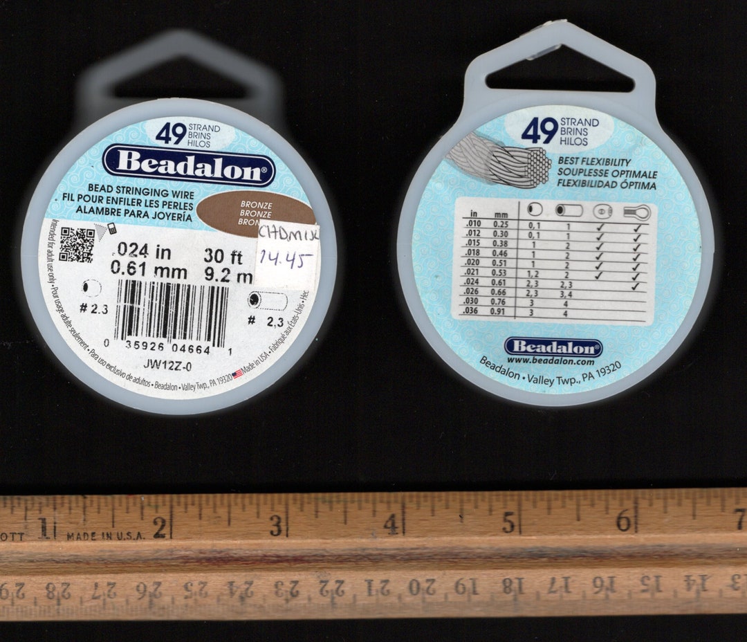 Beadalon 49 Strand Bead Stringing Wire - Stainless Steel, Plated Colors - Made In USA