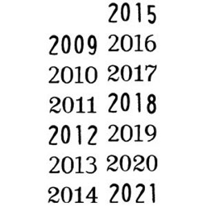 Puede incluir: Una lista de años del 2009 al 2021, con cada año listado en una fila separada.