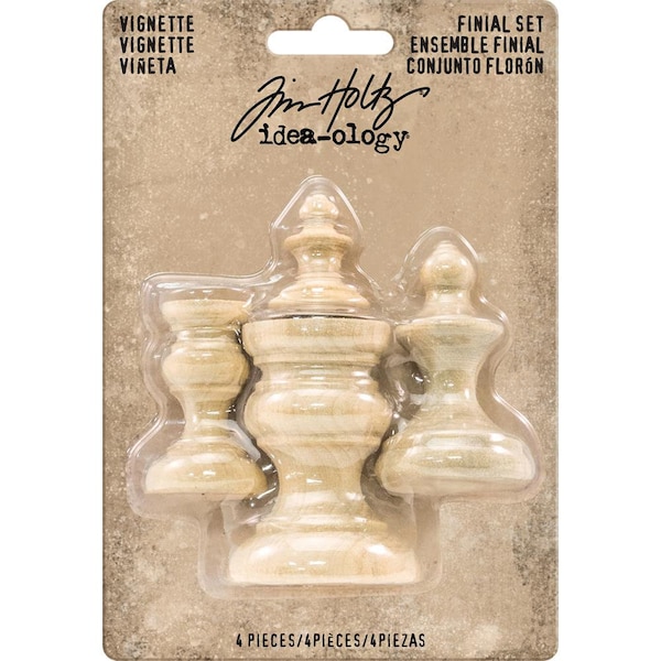 Idea-Ology Wooden Vignette Finial Set 4/Pkg