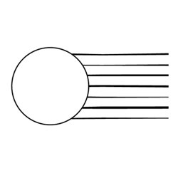 Unmounted Rubber Stamp Faux Postage Circle with Straight Lines