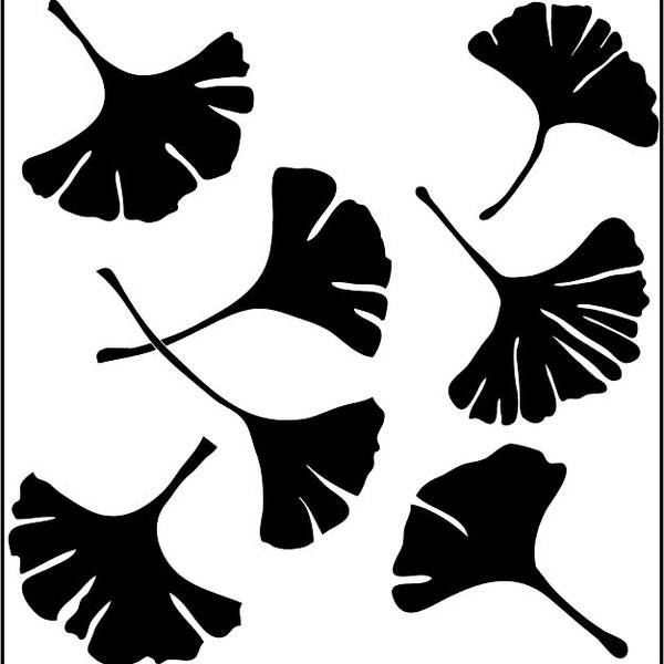 Mini Ginko Leaves 6x6 Stencil