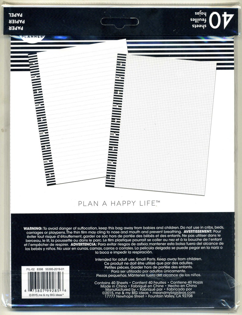 Happy Planner Classic Size Refill Sheets - Etsy