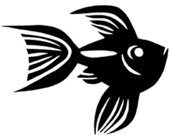 Unmounted Rubber Stamp Goldfish Large