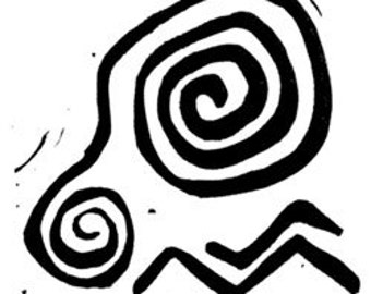 Unmounted Rubber Stamp – Petroglyph Spirals and Chevrons